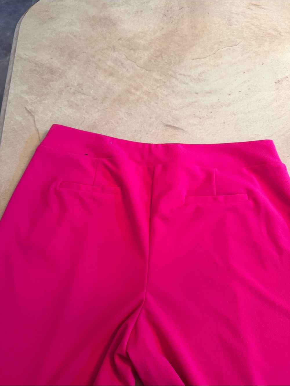 Women’s  Hot Pink Pull-On Knit Pants, no wrinkle, XL View 4